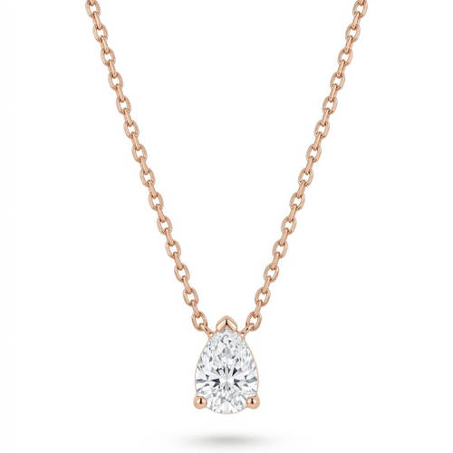 שרשרת ותליון יהלום טיפה 0.50CT הב 14K
