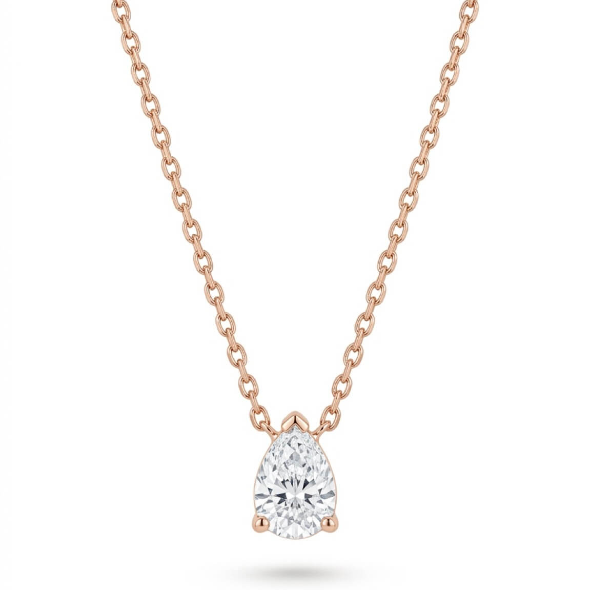 שרשרת ותליון יהלום טיפה 0.50CT הב 14K