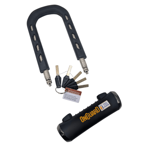 מנעול פרסה OnGuard 14mm RockSolid 8590 – עמיד בפני חיתוך דיסק
