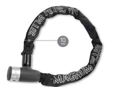 מנעול שרשרת מסיבי לאופנוע וקטנוע Magnum 10mm דגם 3007 – אורך 180 ס
