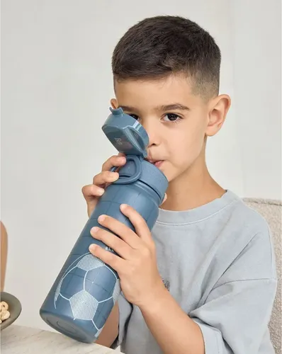 בקבוק תרמוס 600 מ״ל - כחול מודפס