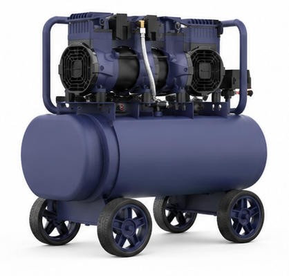 מדחס אוויר שקט ללא שמן 50 ליטר מנוע כפול 4 כ״ס GPT TOAC026
