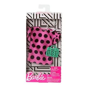 ברבי - ביגוד - שמלה ורודה ותיק ואביזר - Barbie FXJ13