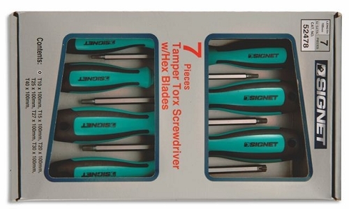 סט 7 מברגי TORX עם חור מק