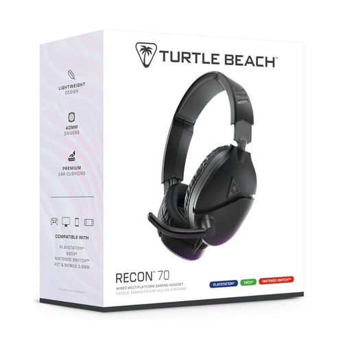 אוזניות חוטיות גיימינג שחורות - TURTLE BEACH RECON 70 Multi-Platform