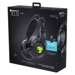 אוזניות גיימינג אלחוטיות שחורות - ROCCAT ELO AIR 7.1 RGB