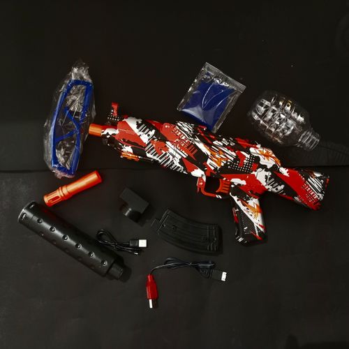 רובה ג'ל גרפיטי אוטומט נטען אורות גודל 53 ס''מ - ELEGTRIC GEL BULLETS GUN
