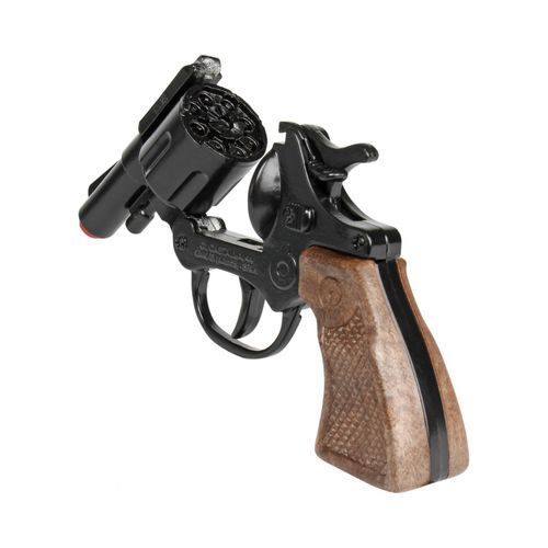 אקדח תופי משטרתי קומפקטי שחור 8 יריות - GONHER Small Metal Police Revolver