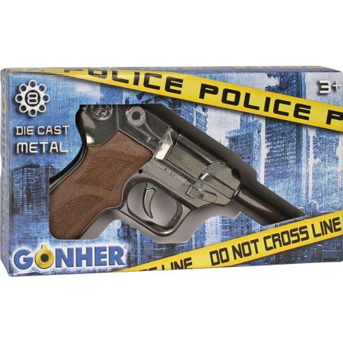 אקדח פיקות משטרה ברטה ארוך - Gonher  Pistola Giocattoli Luger 8 Colpi in metalo