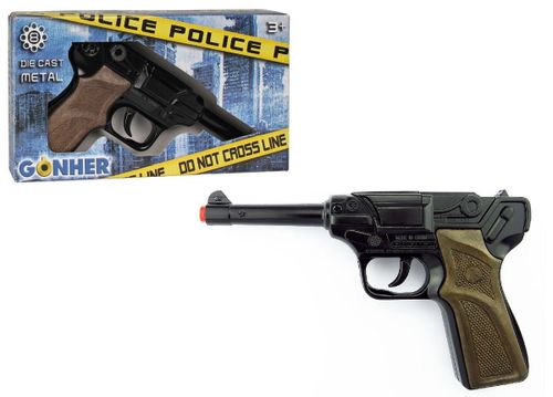 אקדח פיקות משטרה ברטה ארוך - Gonher  Pistola Giocattoli Luger 8 Colpi in metalo