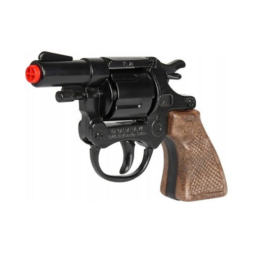 אקדח תופי משטרתי קומפקטי שחור 8 יריות - GONHER Small Metal Police Revolver