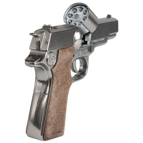 אקדח משטרתי 8 מחסניות גונהר צבע כסף עתיק - Pistol Politie 8 cartuse  old silver GONHER