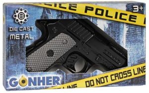 אקדח משטרתי בסגנון ברטה של ??גונר 8 יריות - Gonher  Beretta Style Police 8 Shot Diecast Cap Gun