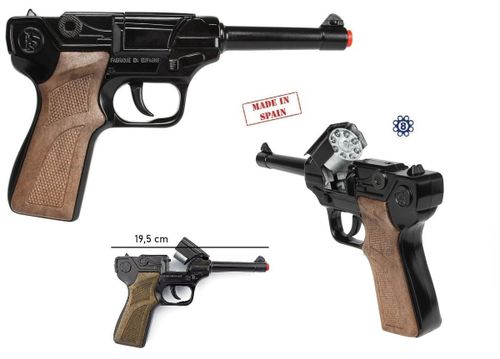 אקדח פיקות משטרה ברטה ארוך - Gonher  Pistola Giocattoli Luger 8 Colpi in metalo