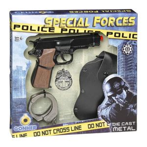 ערכת אביזרי משטרה עם רובה פיקות  - Pulio Set of policeman Gonher