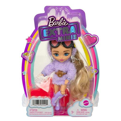 ברבי - בובת אקסטרה מיני שריג סגול - BARBIE EXTRA HGP66