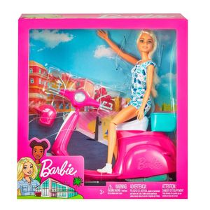 ברבי - בובה על אופנוע ורוד - BARBIE GBK85