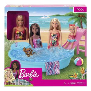 ברבי – מארז בריכה ובובה ואביזרים - Barbie