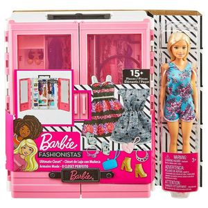 ברבי - ארון בגדים + בובה - BARBIE