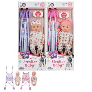 בובת תינוק עם עגלה 25 ס"מ - CLIP TOY