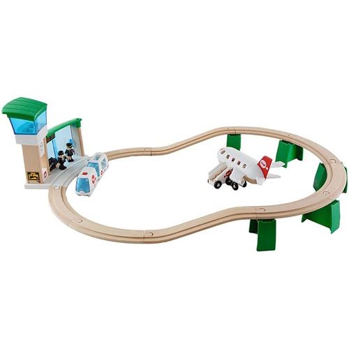 בריו - סט מסלול שדה תעופה עם מטוס מעץ  - BRIO 33301
