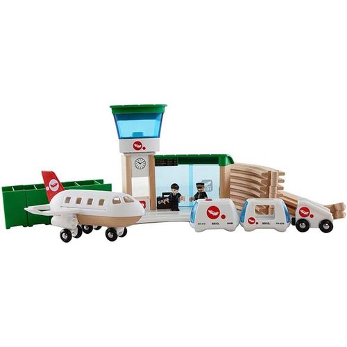 בריו - סט מסלול שדה תעופה עם מטוס מעץ  - BRIO 33301