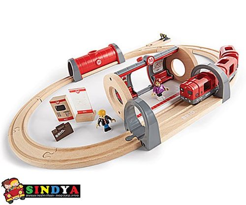בריו - סט רכבת מטרו + אור וקול מעץ לילדים - BRIO 33513