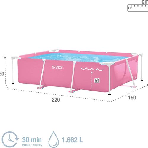 אינטקס - בריכת צינורות מלבנית ורוד 220X150X60 ס''מ - 28266 INTEX