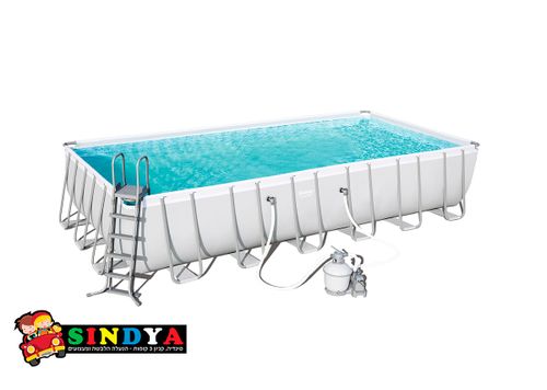 בריכת שחייה אולטרה צינורות מלבנית 732X366X132 BESTWAY 56475