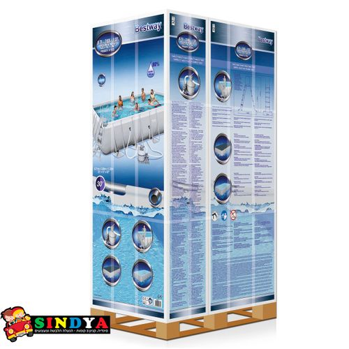 בריכת שחייה אולטרה צינורות מלבנית 732X366X132 BESTWAY 56475