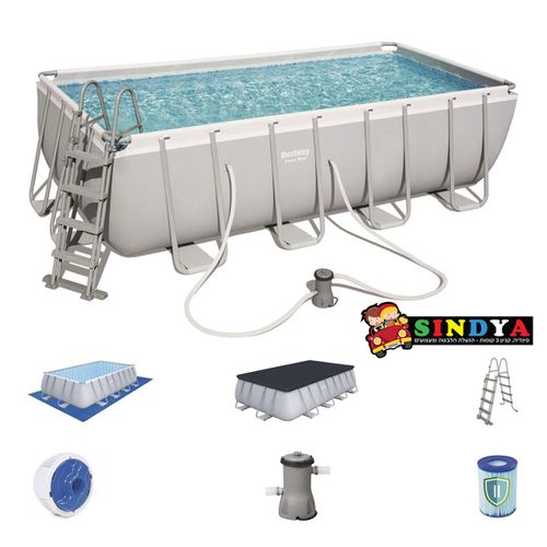 בריכת שחייה אולטרה צינורות מלבנית 488X244X122 BESTWAY 56670