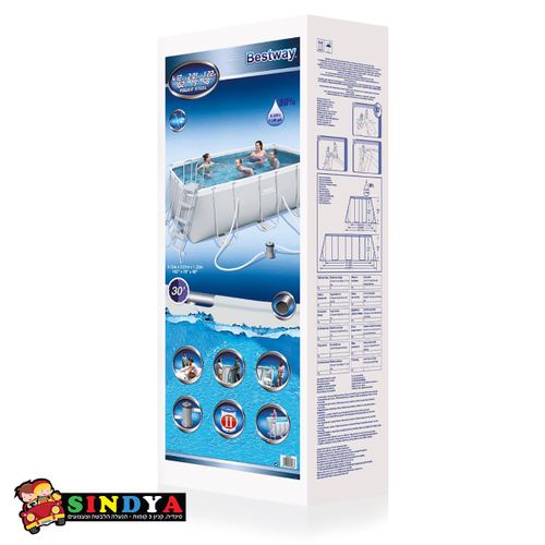בריכת שחייה אולטרה צינורות מלבנית 412X201X122 BESTWAY 56456