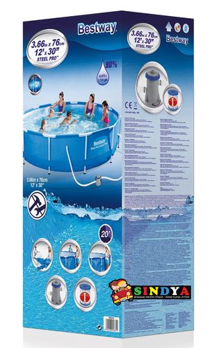 בריכת עמודים  עגולה קוטר 366 56416 עומק 76 BESTWAY