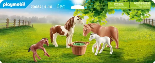 פליימוביל- סט 4 סוסים חוות סוסי הפוני - PLAYMOBIL 70682