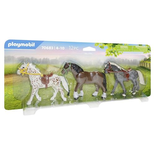 פליימוביל-  סט 3 דמויות סוסים - Playmobil 70683