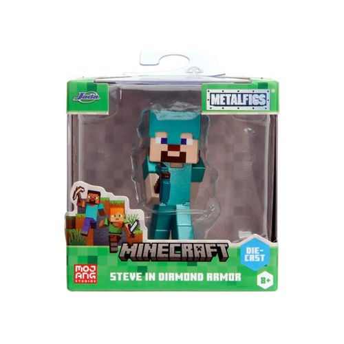 מיינקראפט - דמות סטיב בחליפת שריון יהלום - MINECRAFT JADA METALFIGS STEVE IN DIAMOND ARMOR