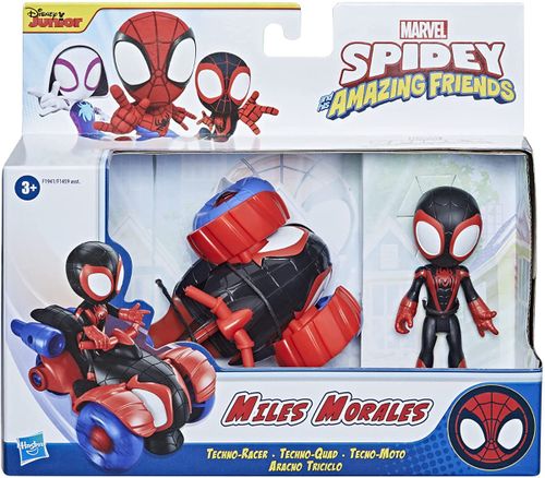 ספיידי דמות מיילס מוראלס + מכונית משוך וסע - SPIDEY