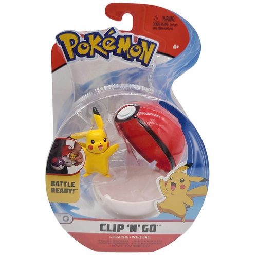 פוקימון - פוכדור ודמות פיקאצ'ו - POKEMON PIKACHU WAVE 9 CLIP N GO