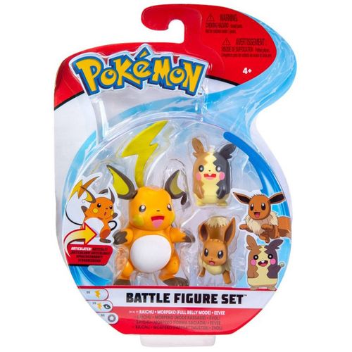 פוקימון מארז קרבות פוקימונים - Morpeko (Full Belly), Eevee, Raichu