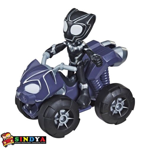 ספיידי דמות פנתר שחור ומכונית משוך וסע - SPIDEY