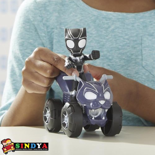 ספיידי דמות פנתר שחור ומכונית משוך וסע - SPIDEY
