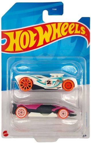 הוט ווילס - מארז 2 מכוניות מירוץ קנה מידה  1:64 - HOT WHEELS