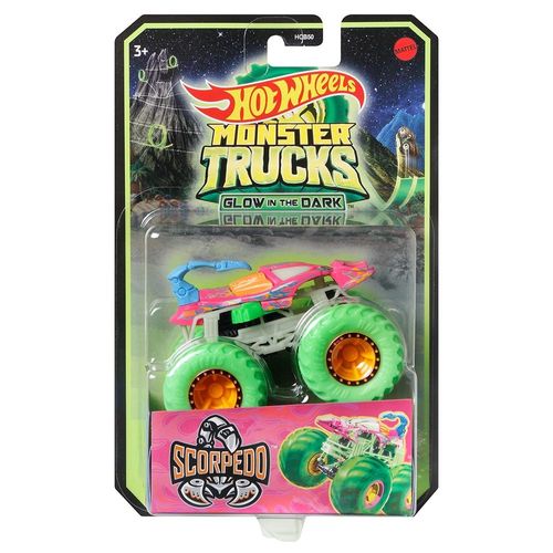 הוט ווילס - מאנסטר טראק ורוד זוהר בחושך - Hot Wheels HCB50