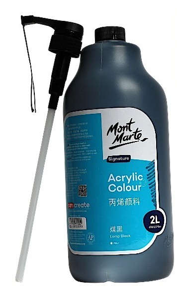 צבע אקריליק Mont Marte בנפח 2 ליטר שחור / לבן