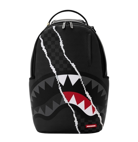 SPRAYGROUND תיק גב מטורף CENTER RIP REVEALING GRAY CHECK BACKPACK