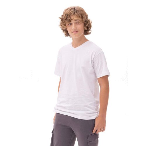 חולצת בית ספר ילדים שרוול קצר צווארון V