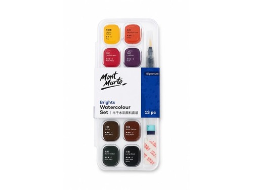 סט 12 צבעי מים Mont Marte Signature Brights — ‏13 חלקים