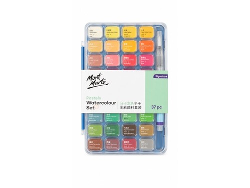 סט 36 צבעי מים פסטל Mont Marte Signature — ‏37 חלקים