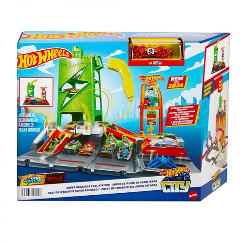 הוט ווילס - עיר מארז טעינת מכוניות + מכונית - Hot Wheels HTN79