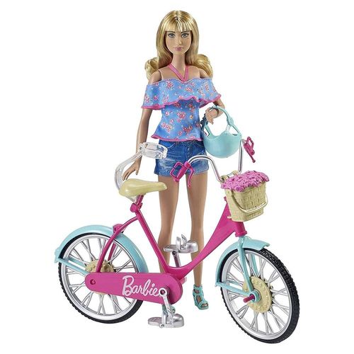 ברבי - אופניים עם סל פרחים - Barbie DVX55
